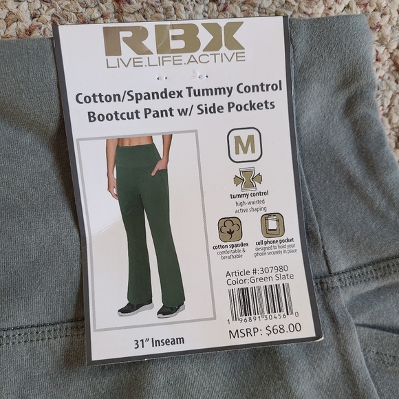 RBX High Waist Tummy Control Bootcut Pocket Pant Size M - Picture 2 of 8